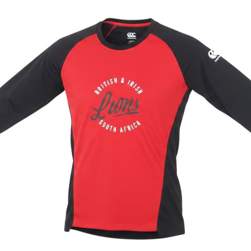 Prewornwholesale Canterbury British and Irish Lions rugby pullover in red and black polyester with round neck