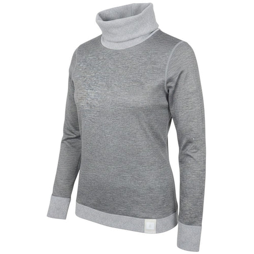 Prewornwholesale DECATHLON womens grey polyester long sleeve pullover with a roll neck and ribbed hem