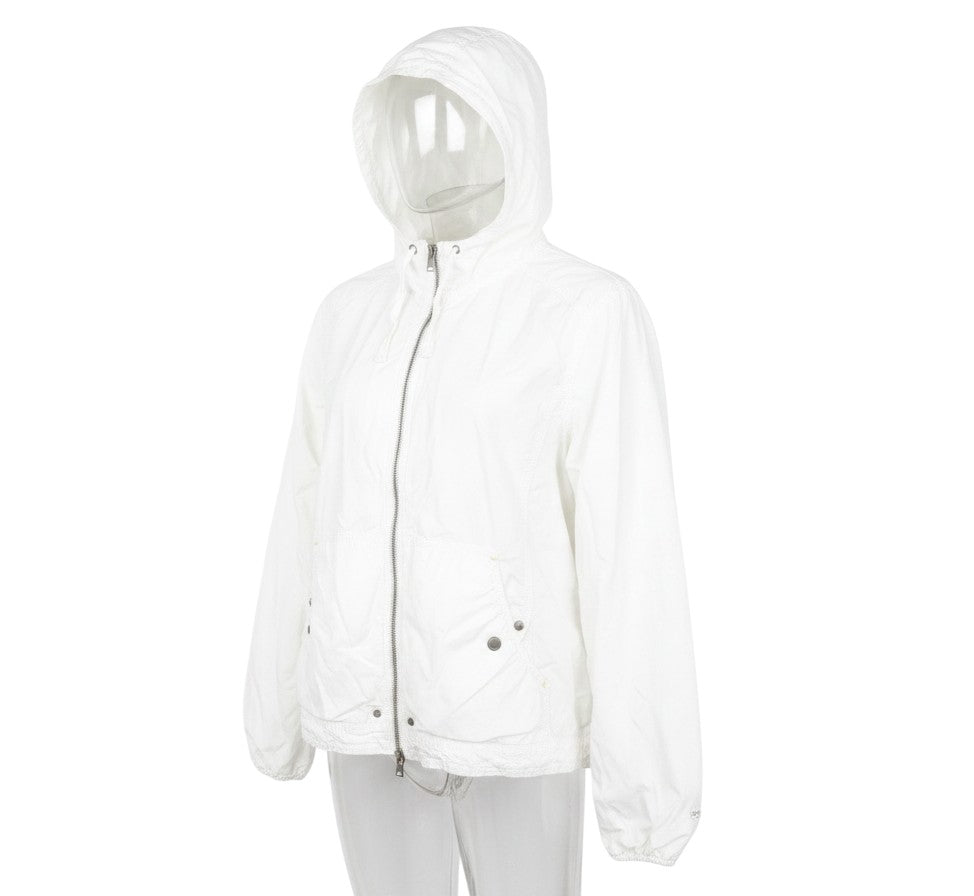 Eddie Bauer Womens White XL Hooded Ripstop Cotton Anorak Jacket