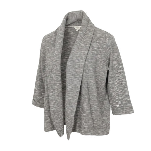 FatFace Women Grey Striped Open Cotton Jacket Size 12