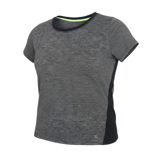 Prewornwholesale St. Bernard for Dunnes Stores grey heathered active T-shirt with black side panels and crew neck.