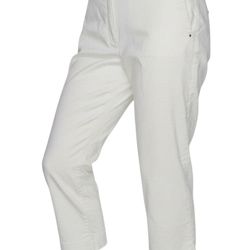 M&S Portfolio Women Ivory UK 18 Cotton Tapered Trousers