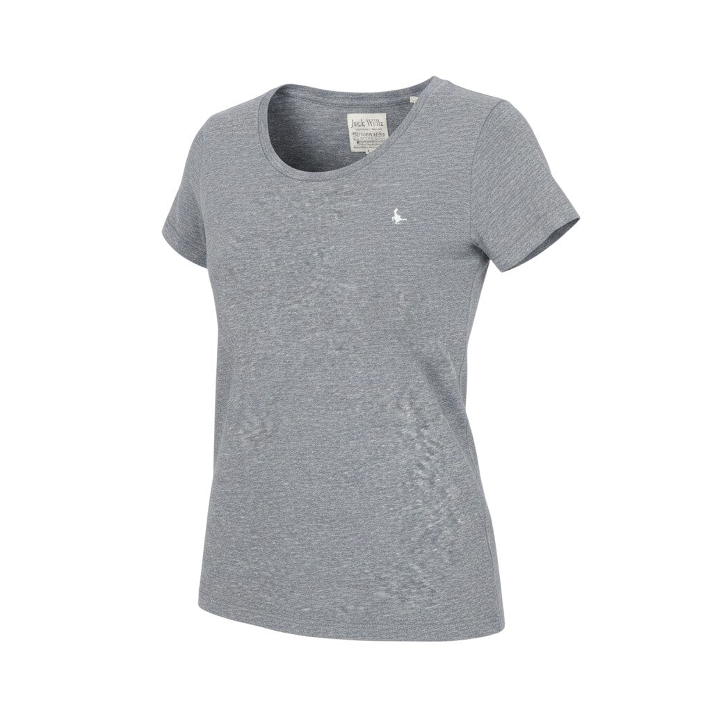 Jack Wills Womens Grey Size 6 Slim Fit Jersey T-Shirt