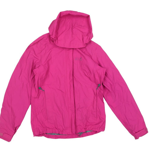 Jack Wolfskin Women Pink Waterproof Hooded Rain Jacket Size 8