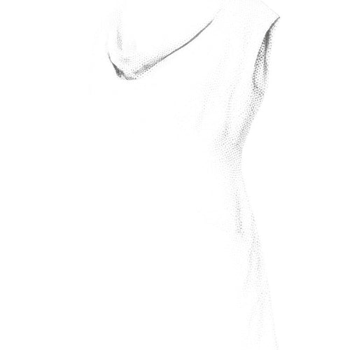 Prewornwholesale Joules white cotton wrap dress with navy polka dots, sleeveless V-neck design and knee-length cut.