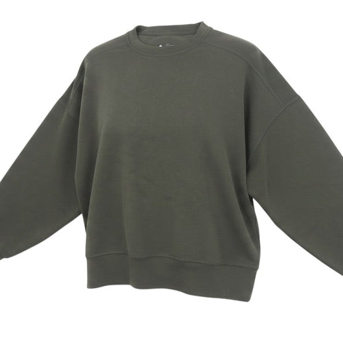 Prewornwholesale Dunnes Stores khaki green relaxed fit crew neck sweatshirt with raglan sleeves in soft jersey fabric