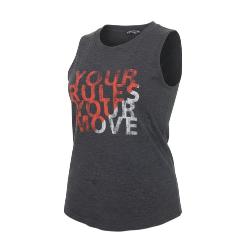 Prewornwholesale Marks and Spencer grey sleeveless tank top with red and white Your Rules Your Move graphic print