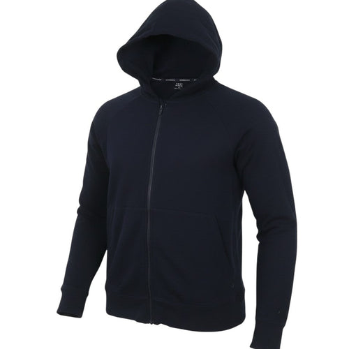 Prewornwholesale Marks and Spencer Goodmove navy blue cotton blend full zip hoodie with hood and front pockets