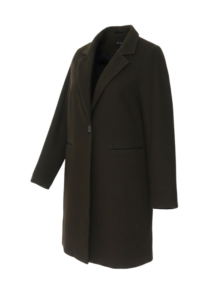 New Look Women’s Brown UK 12 Long Single-Breasted Overcoat