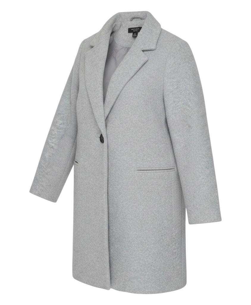 New Look Petite Women’s Grey Wool Blend Single-Breasted Coat UK 12