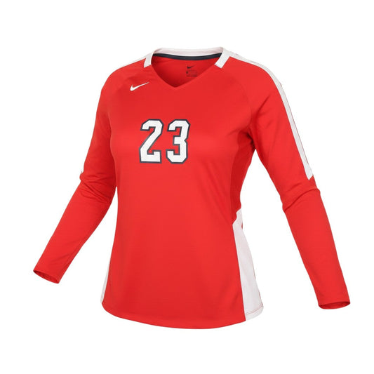 Nike Women's Red Long Sleeve Volleyball Jersey Top Size L