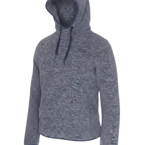 Prewornwholesale Peter Storm women's heathered blue polyester knit pullover hoodie with drawstring hood