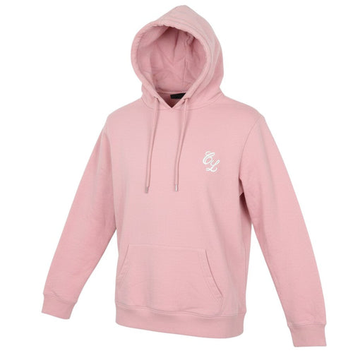 Prewornwholesale Closure London blush pink cotton pullover hoodie with drawstring hood and front kangaroo pocket