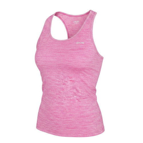 Prewornwholesale pink marl racerback tank top for women in a slim fit moisture-wicking fabric for active workouts