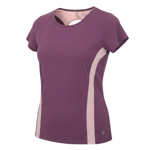 Dunnes Stores Womens Purple  Nylon Basic T-Shirt Size S Round Neck