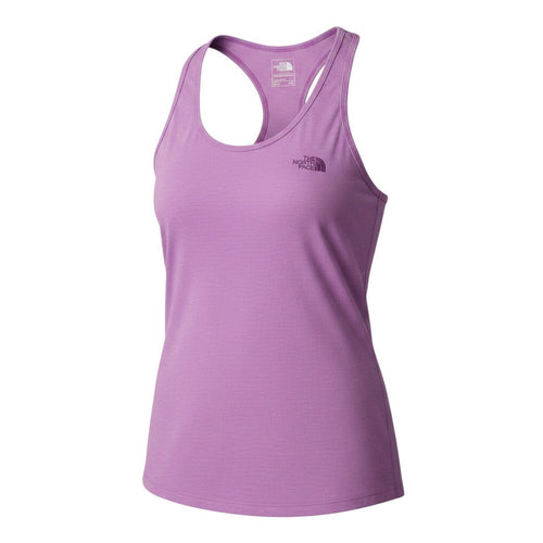 Prewornwholesale The North Face women's purple racerback tank top with scoop neckline in a breathable fabric blend.