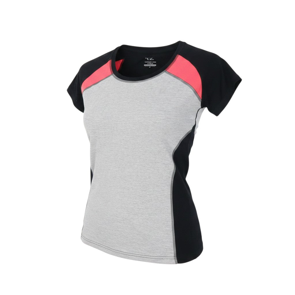 Training Zone Womens Grey Black Pink Activewear T-Shirt Size 10