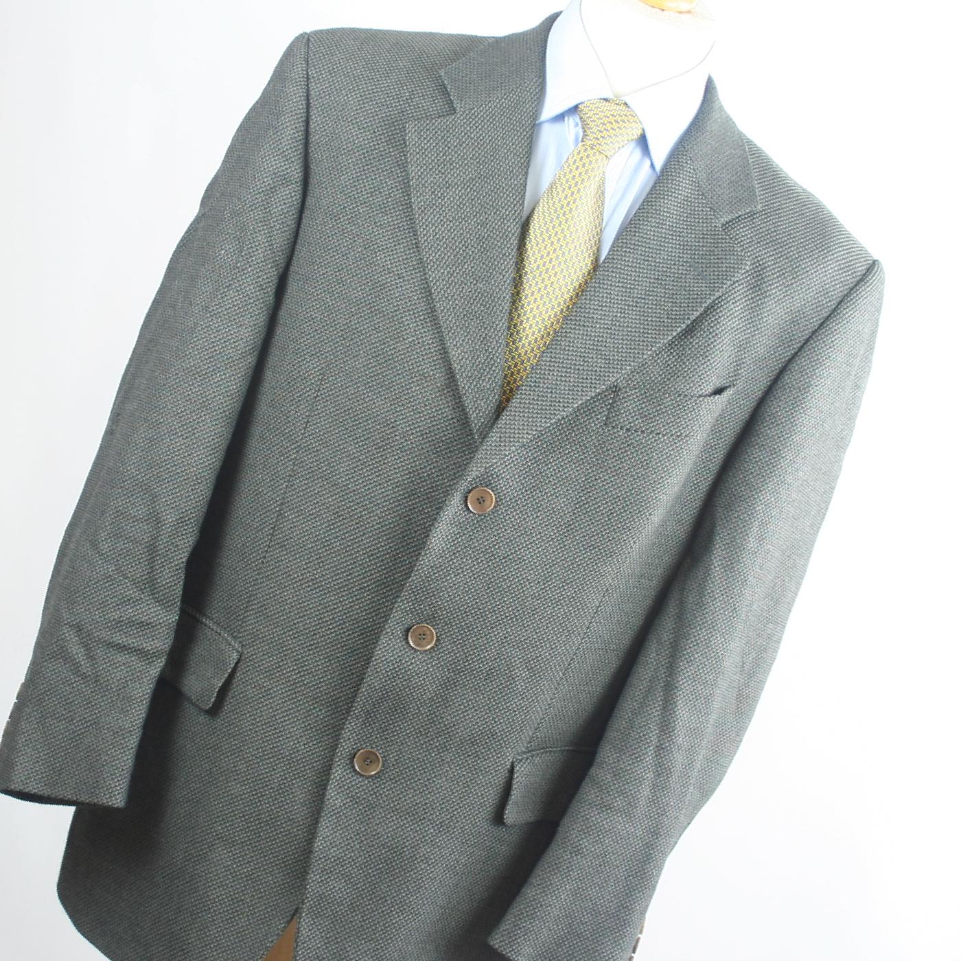 Lino Vierra Mens Grey Textured Wool Suit Jacket 42 Chest (Regular)