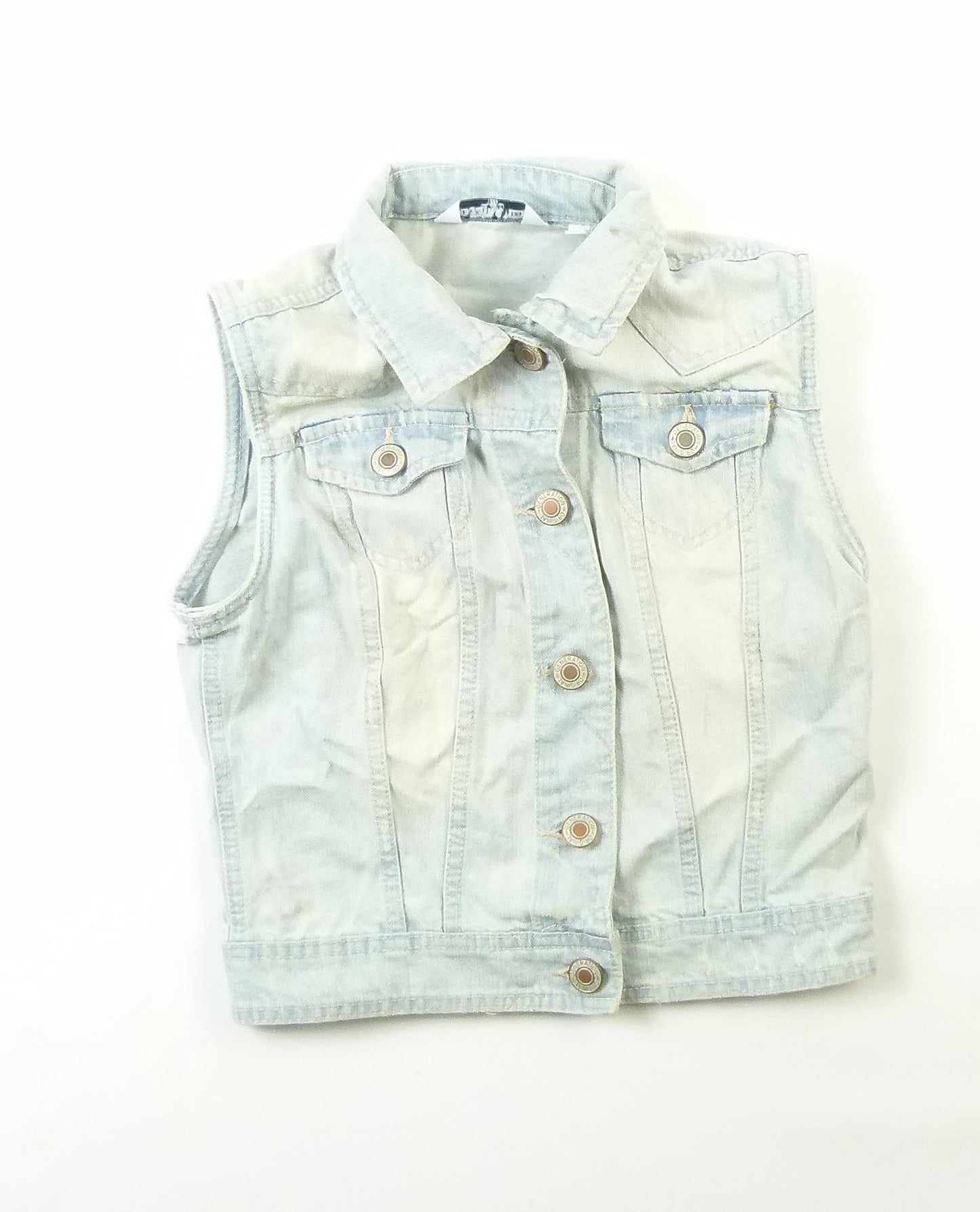 New Look Girls Blue Plain Denim Waistcoat Age 12-13
