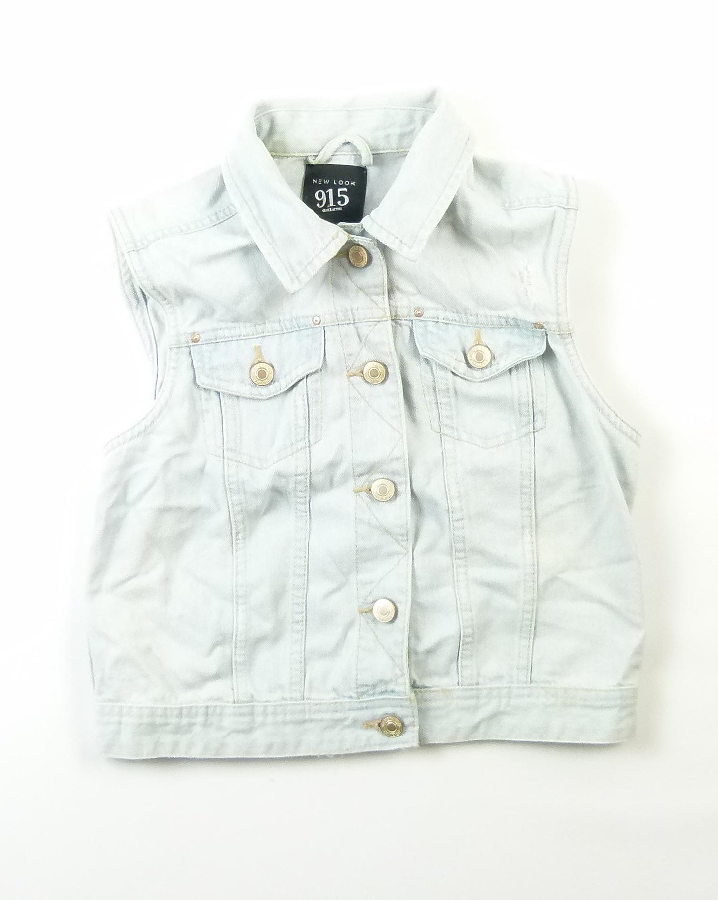 New Look Girls Blue Plain Denim Waistcoat Age 12-13