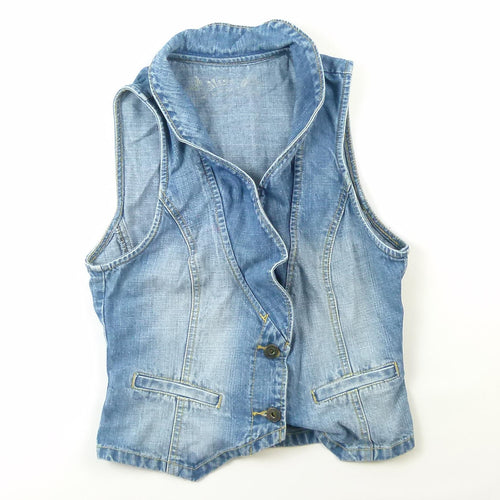 Cherokee Girls Blue Plain Denim Waistcoat Age 13-14