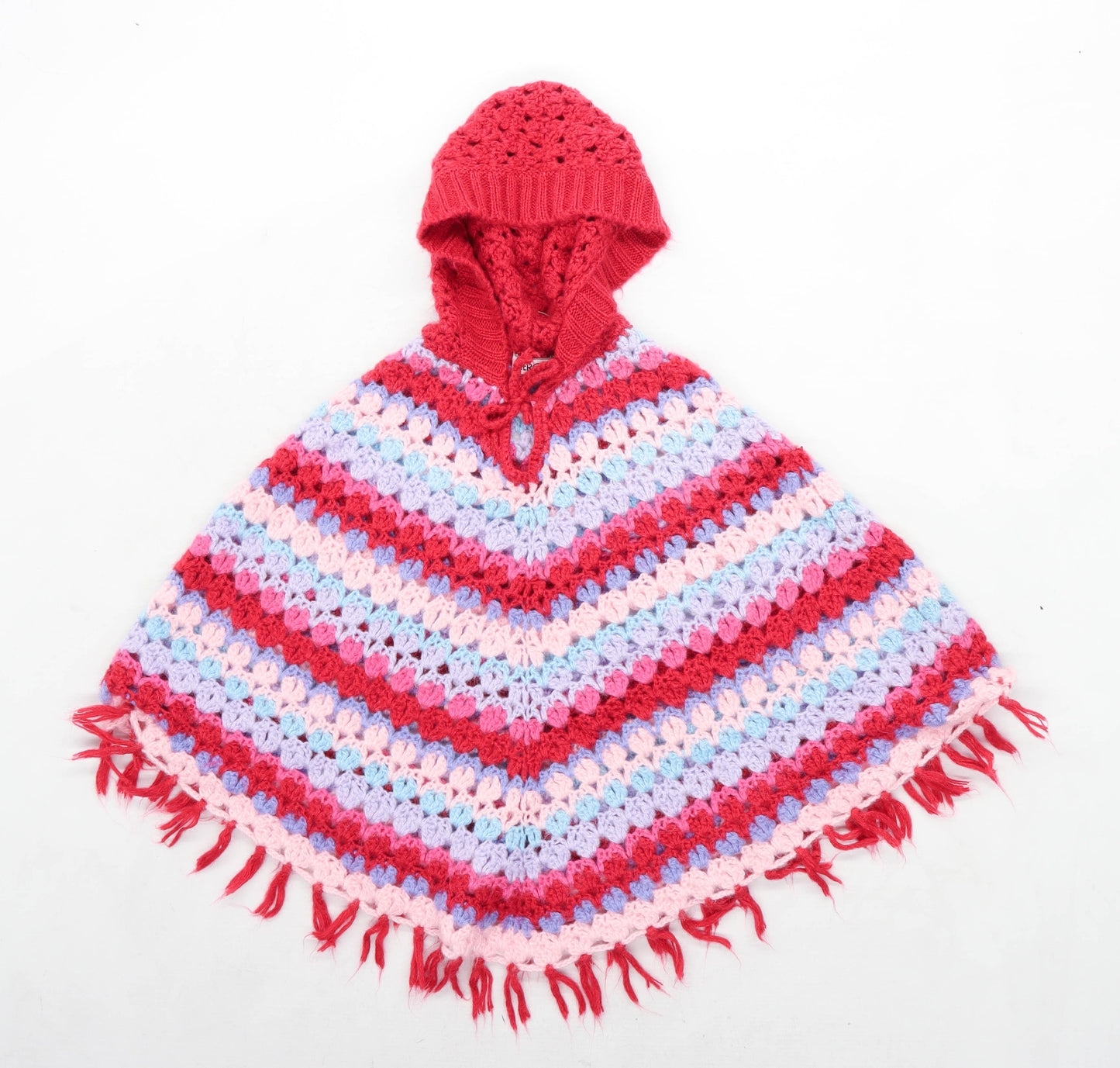 Cherokee Girls Striped Multi-Coloured Poncho Jumper Age 10-11 Years