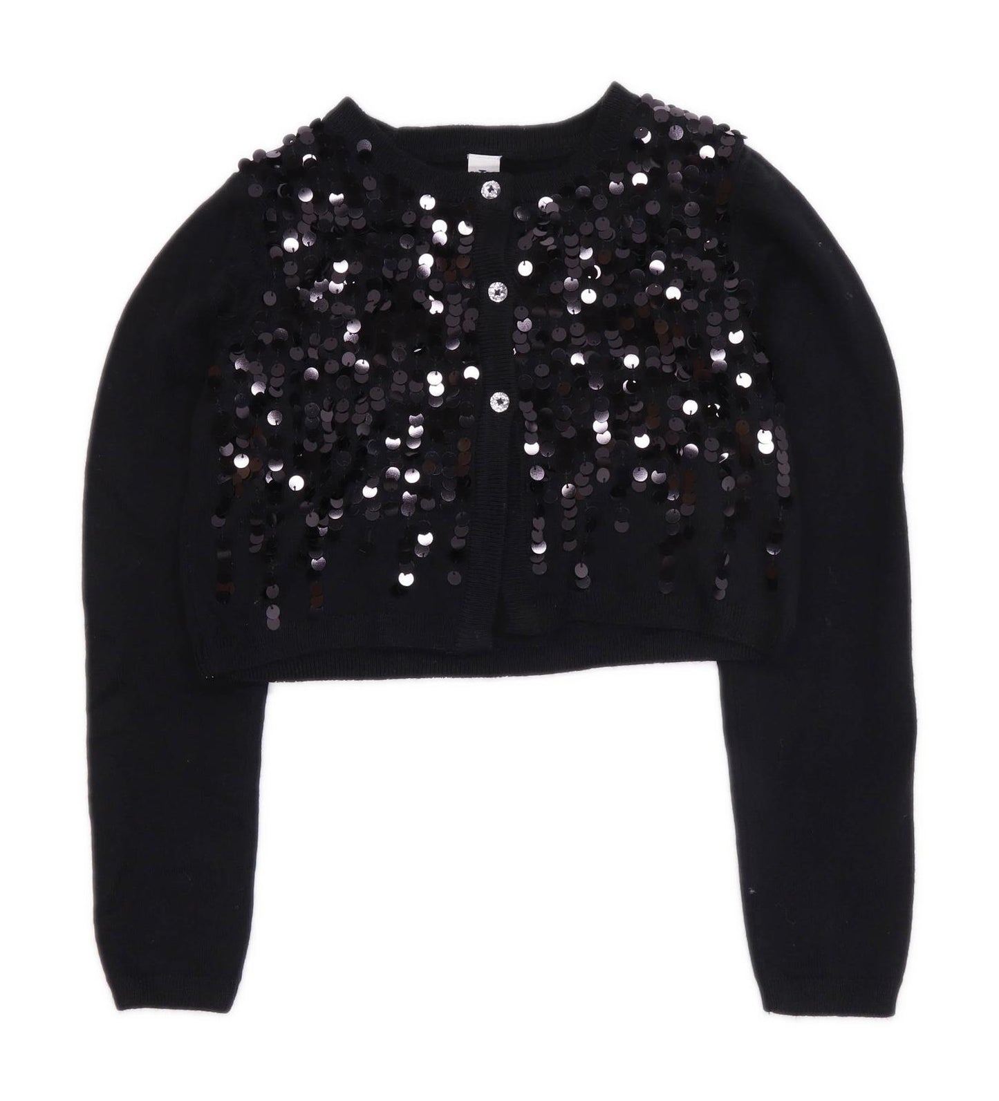 TU Girls Black Sparkly Cardigan Age 11 Years