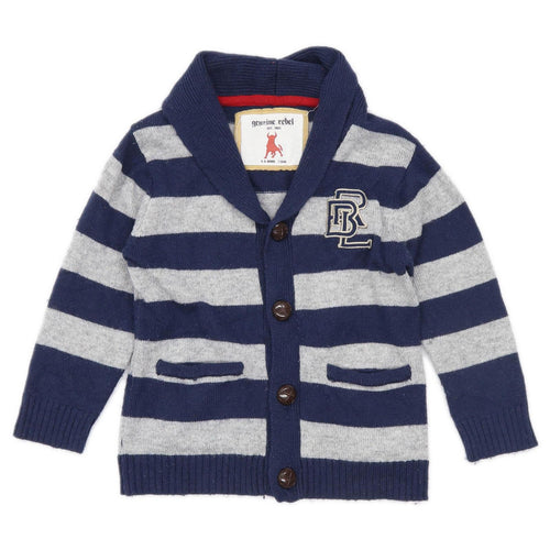 Rebel Boys Striped Blue Jumper Age 5-6 Years