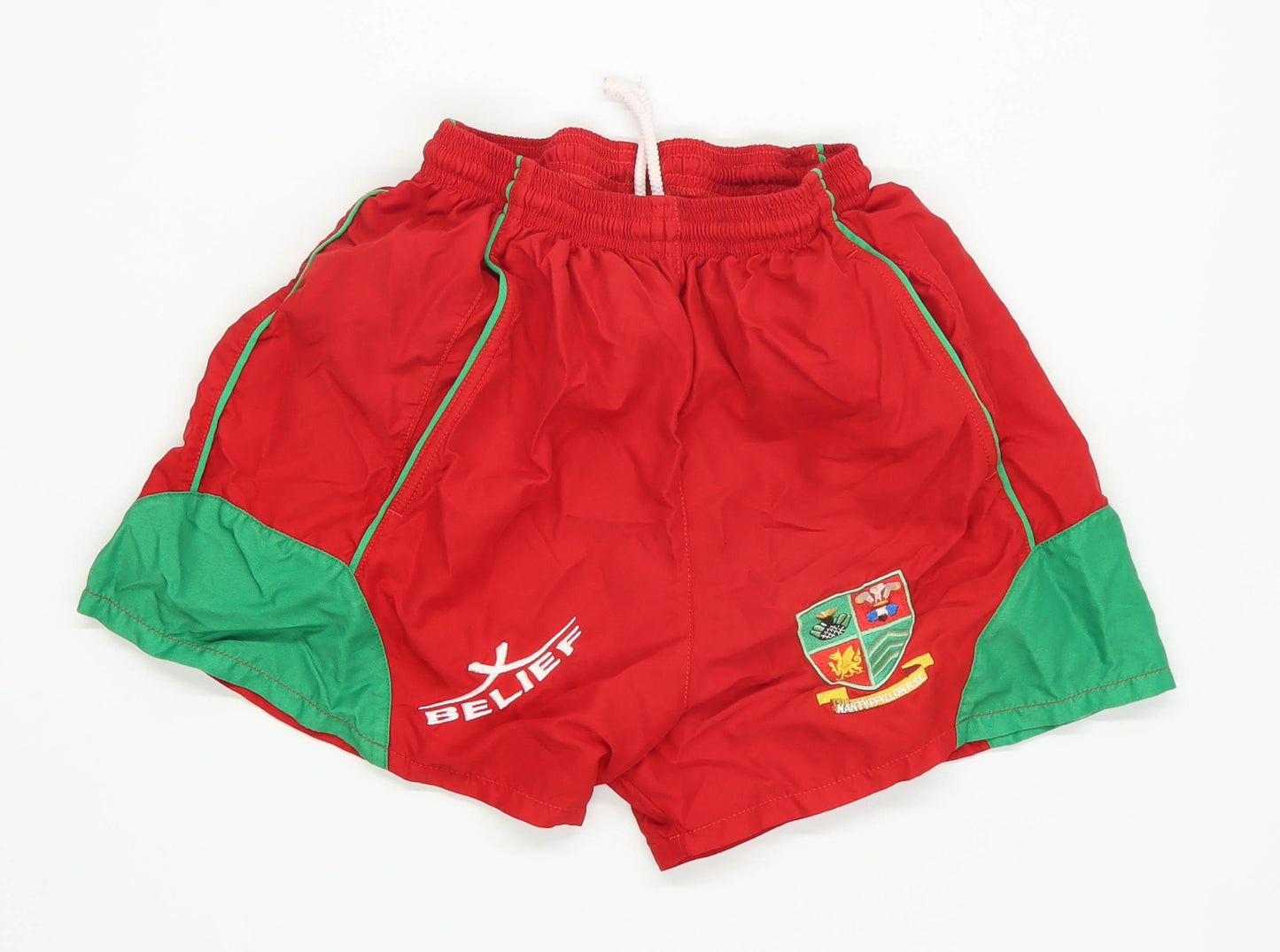 Belief Boys Red Welsh Football Shorts Age 14