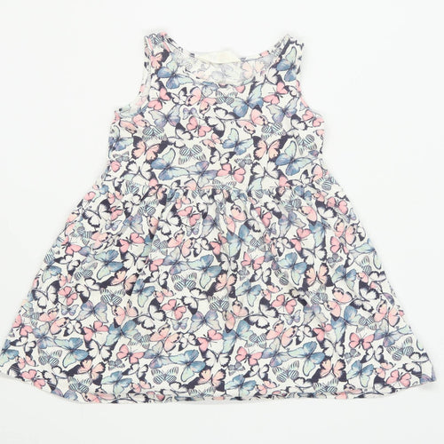 H&M Girls Animal Print Multi-Coloured Butterfly Dress Age 6-8 Years