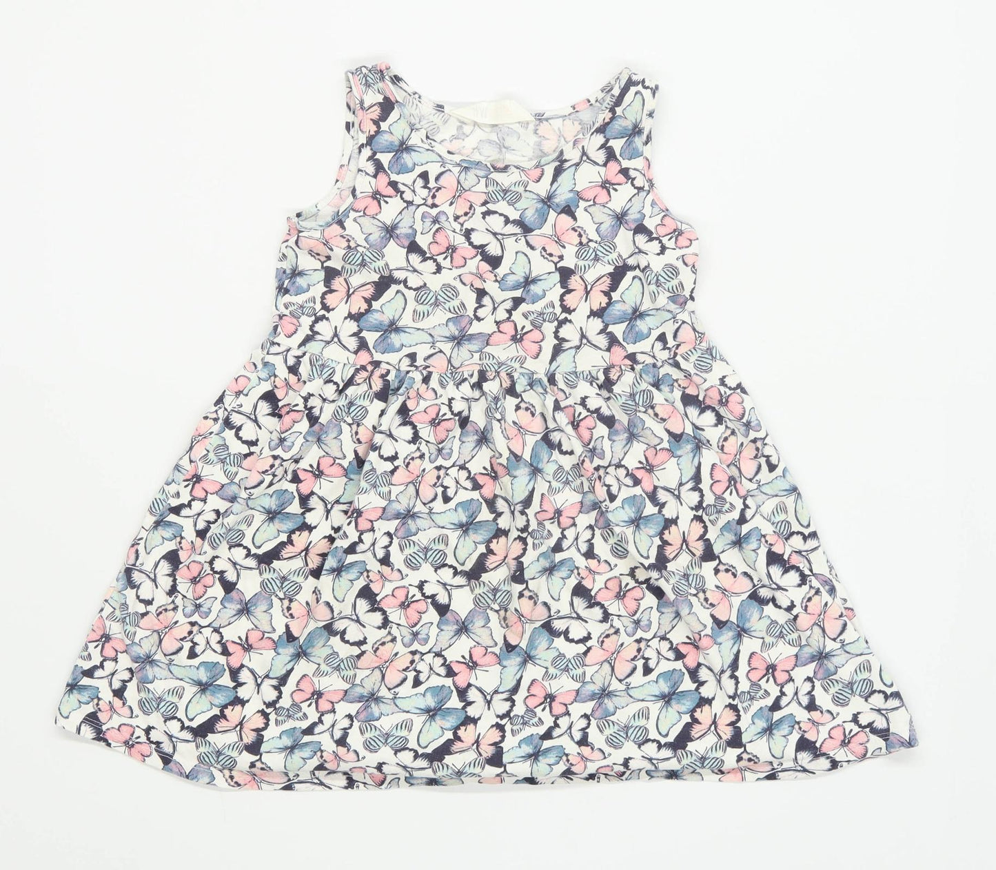 H&M Girls Animal Print Multi-Coloured Butterfly Dress Age 6-8 Years