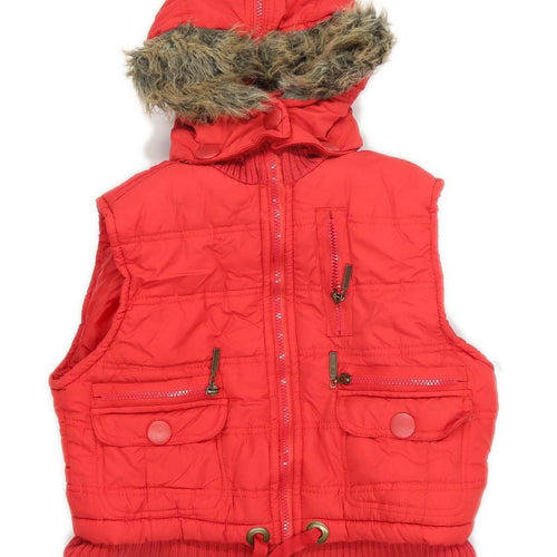 Miss Sweety Girls Red Hooded Gilet Age 11-12 Years