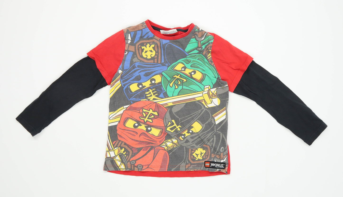 Lego Boys Graphic Multi-Coloured Lego Ninjago Top Age 9-10 Years