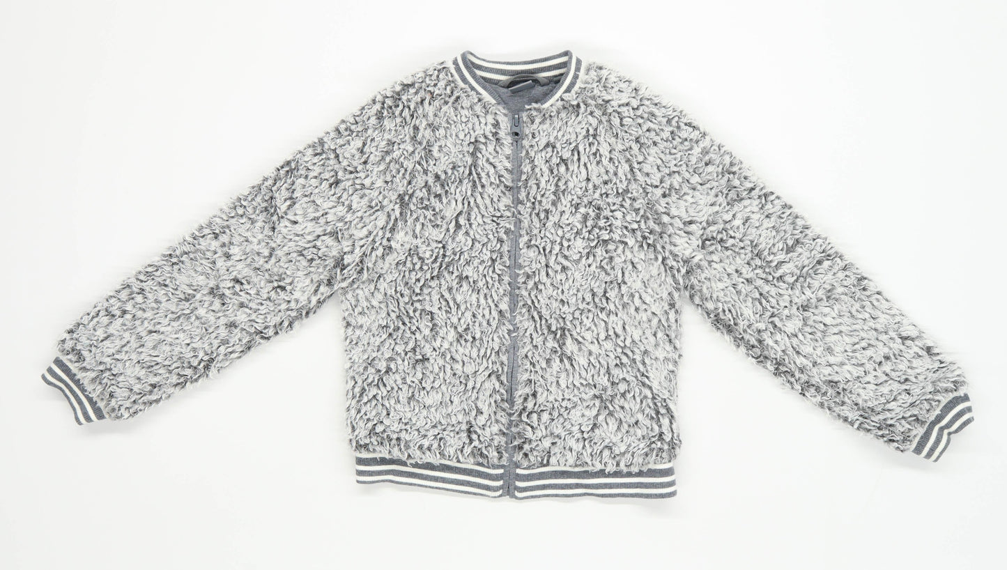 Next Boys Grey Fluffy Jacket Age 8 Years