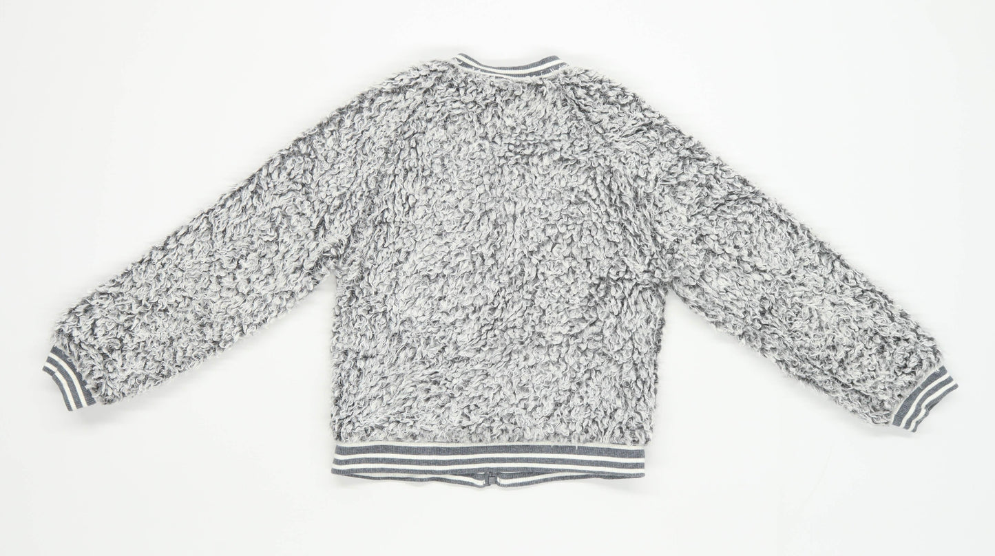 Next Boys Grey Fluffy Jacket Age 8 Years