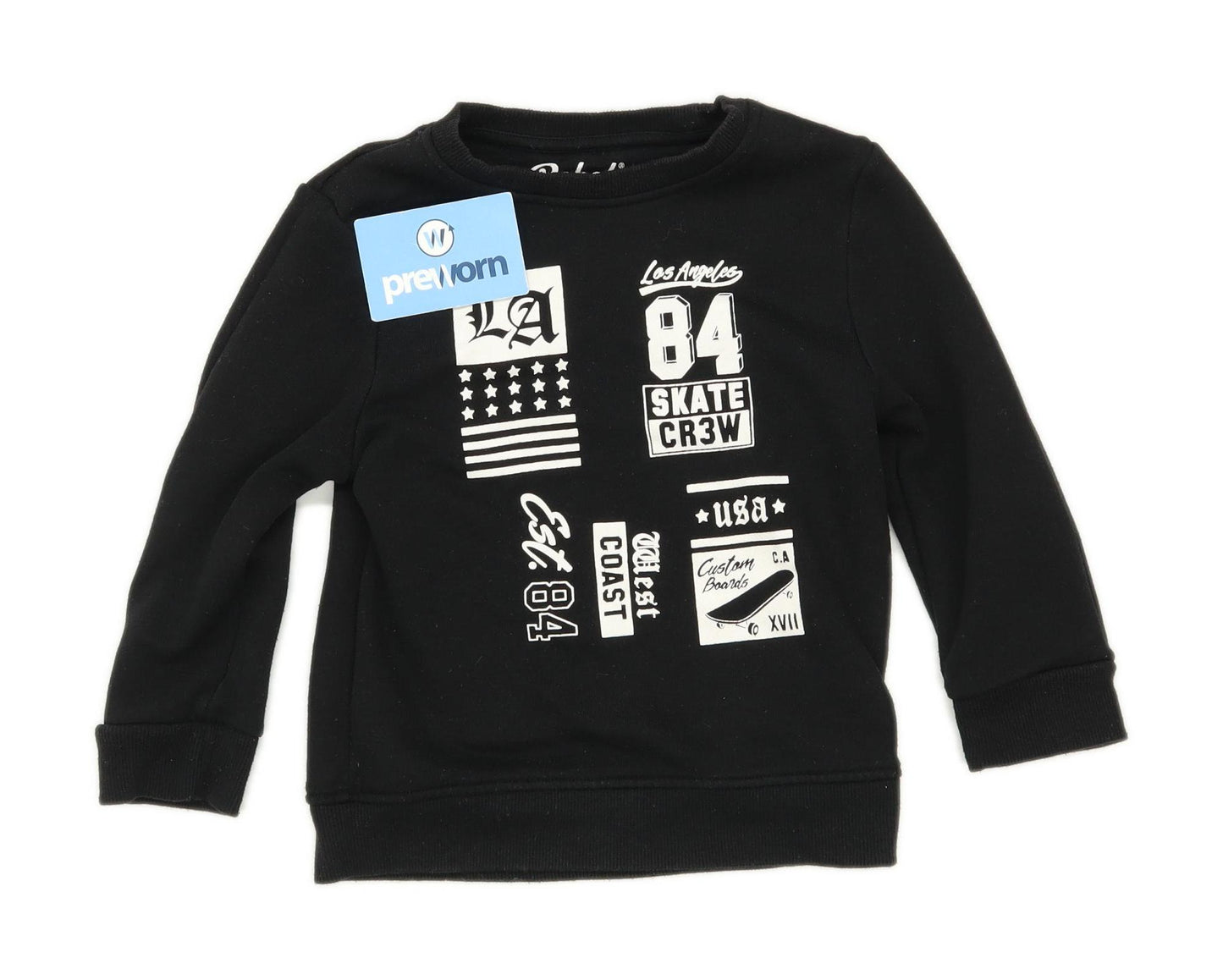 Primark Boys Black Skateboard Jumper Age 4-5