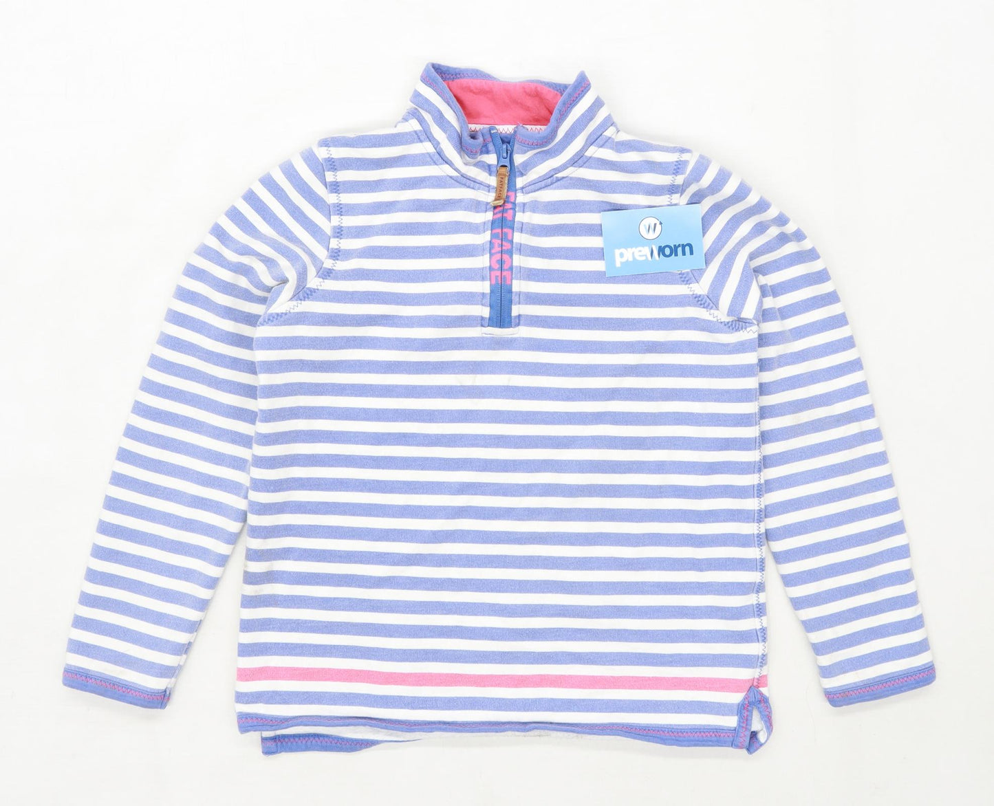 Fat Face Boys Striped Multi-Coloured Half Zip Rugby Shirt Age 10-11