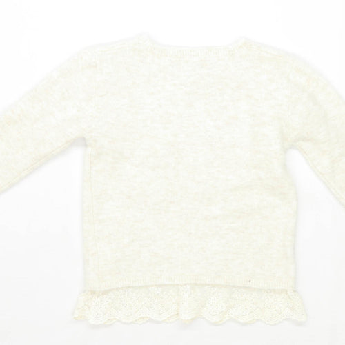 Primark Girls Cream Butterfly Jumper Age 4-5