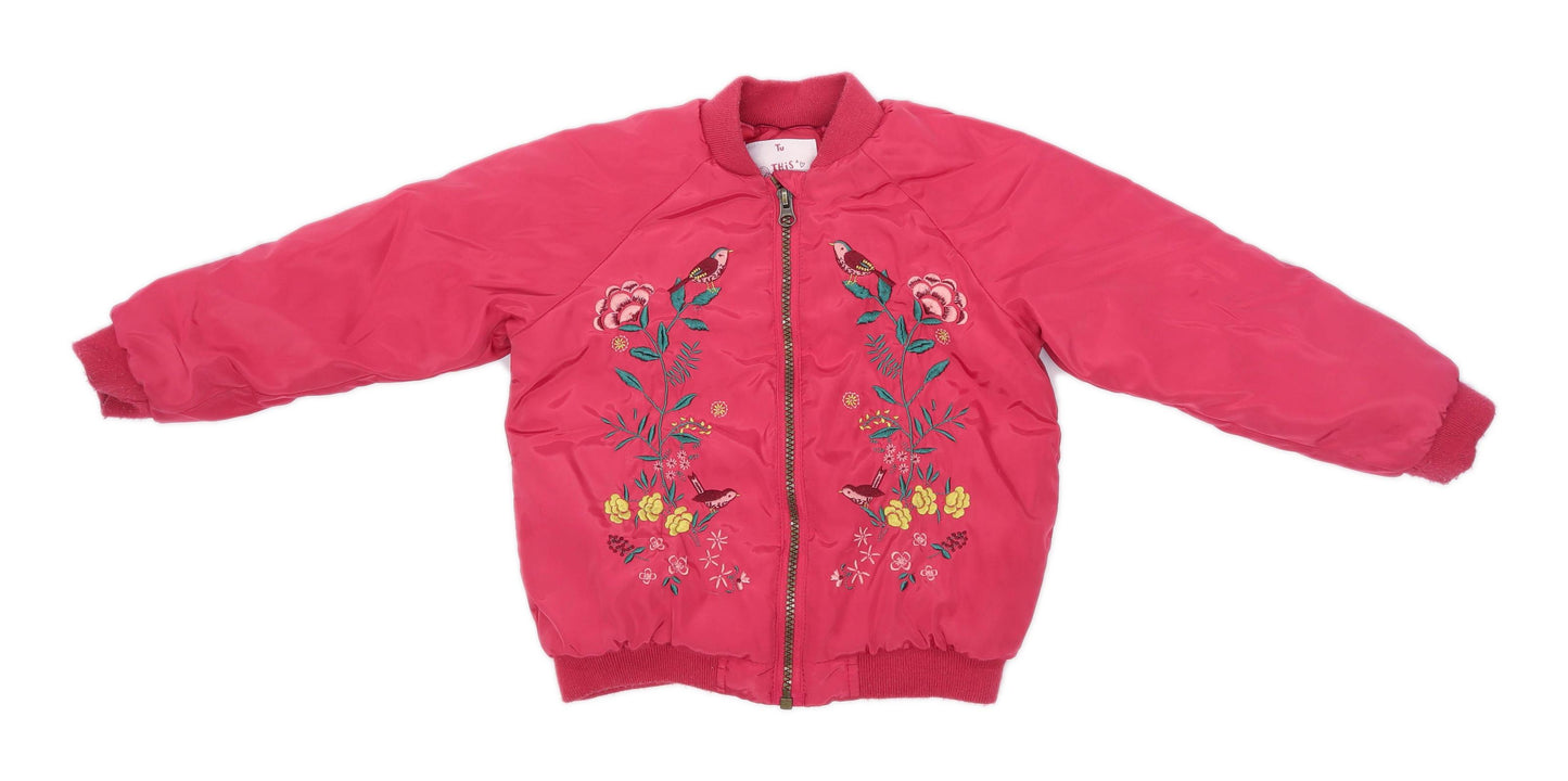 TU Girls Floral Pink Jacket Age 4-5 Years