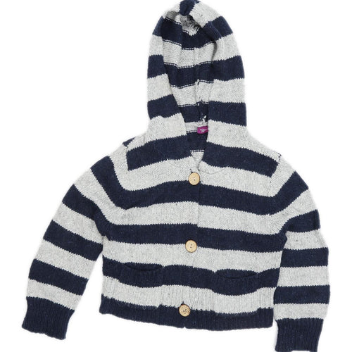 Hoxton Chic Boys Striped Grey Hoodie Size L