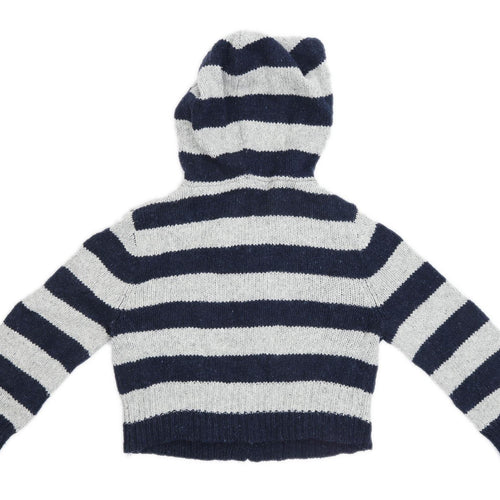 Hoxton Chic Boys Striped Grey Hoodie Size L