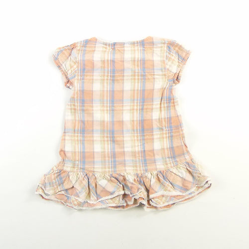 F&F Girls Pink Check Cotton Dress Age 3-4