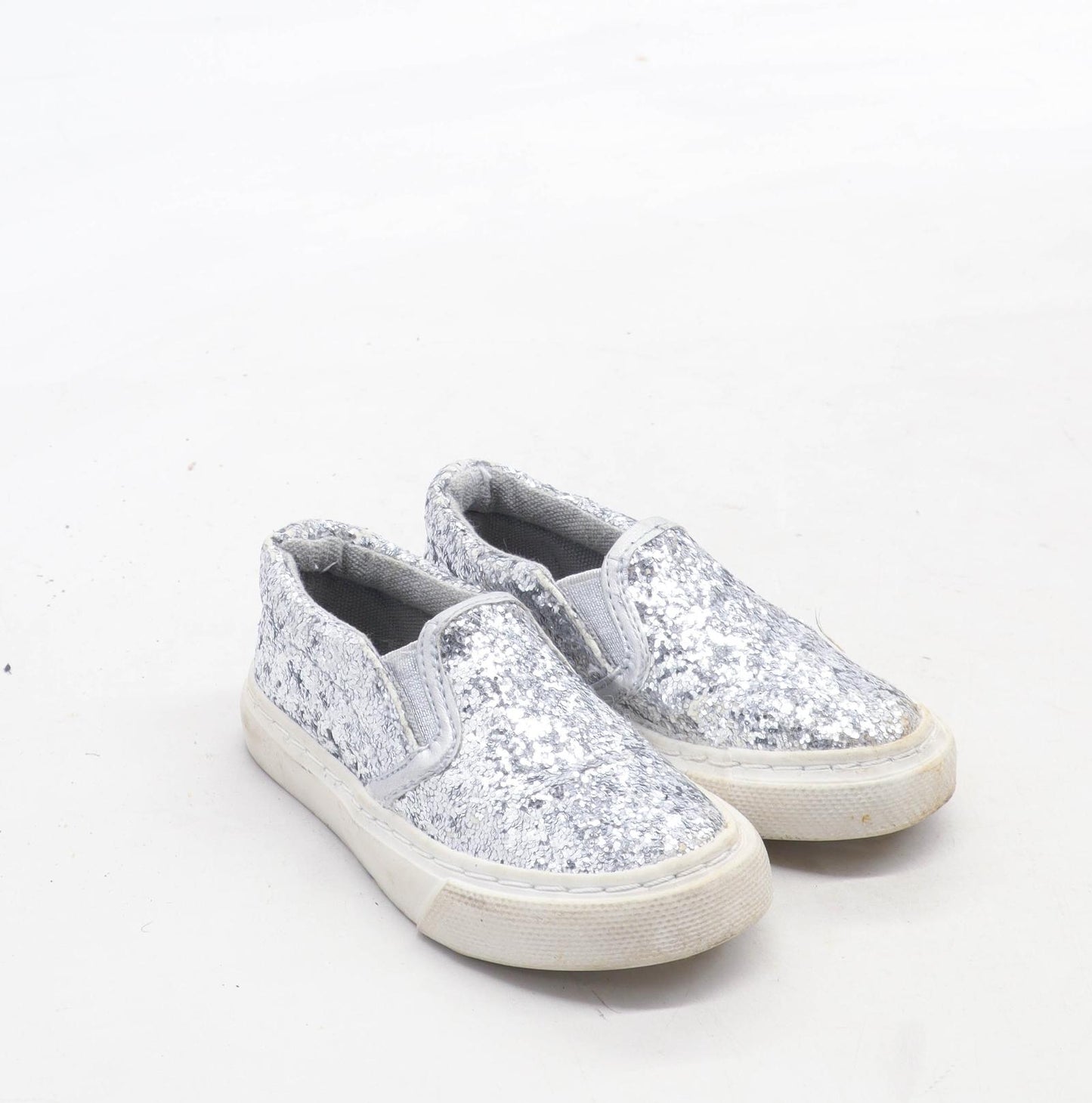 Primark Girls UK Size 4 Silver Glitter Shoes