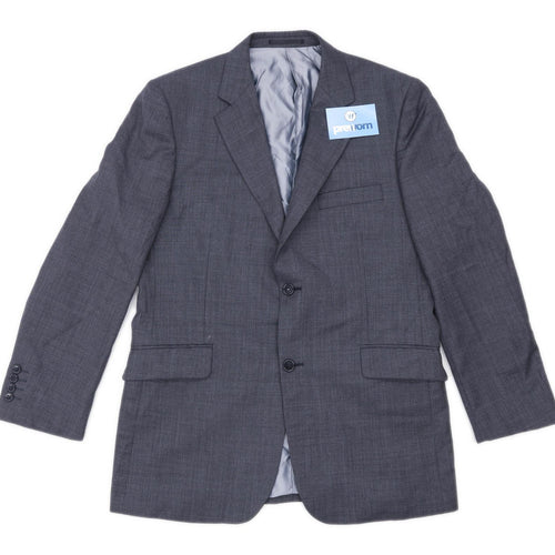 Savoy Taylors Guild Mens Wool Blend Grey Suit Jacket 40 Chest (Short)