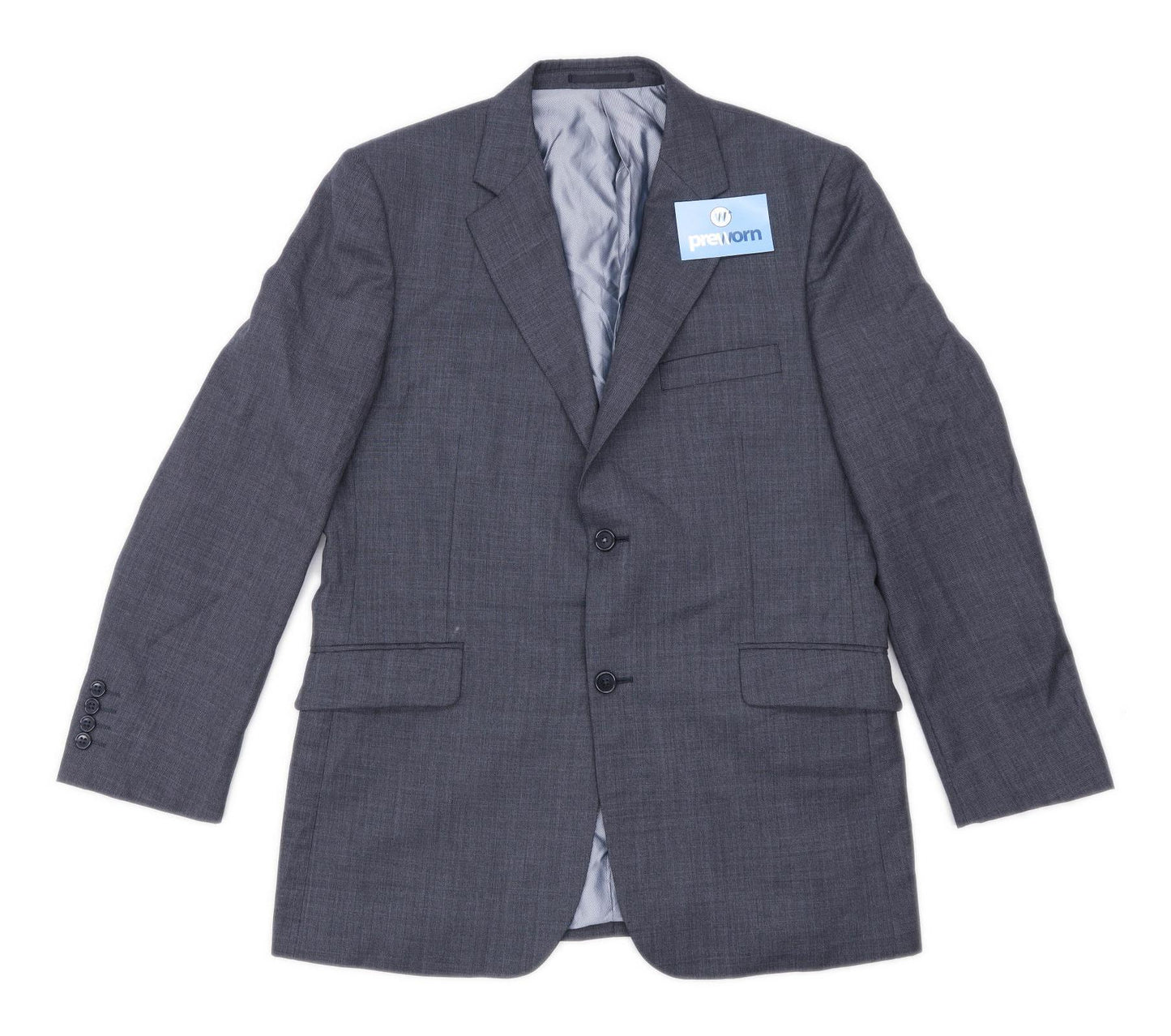 Savoy Taylors Guild Mens Wool Blend Grey Suit Jacket 40 Chest (Short)