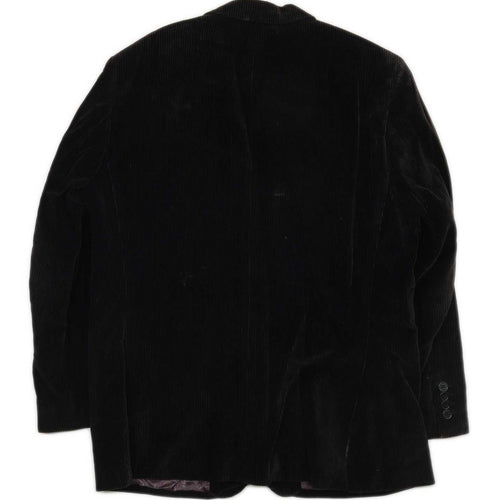 HIJKLM UVWXYZ Mens Cotton Striped Black Suit Jacket 40 Chest (Regular)