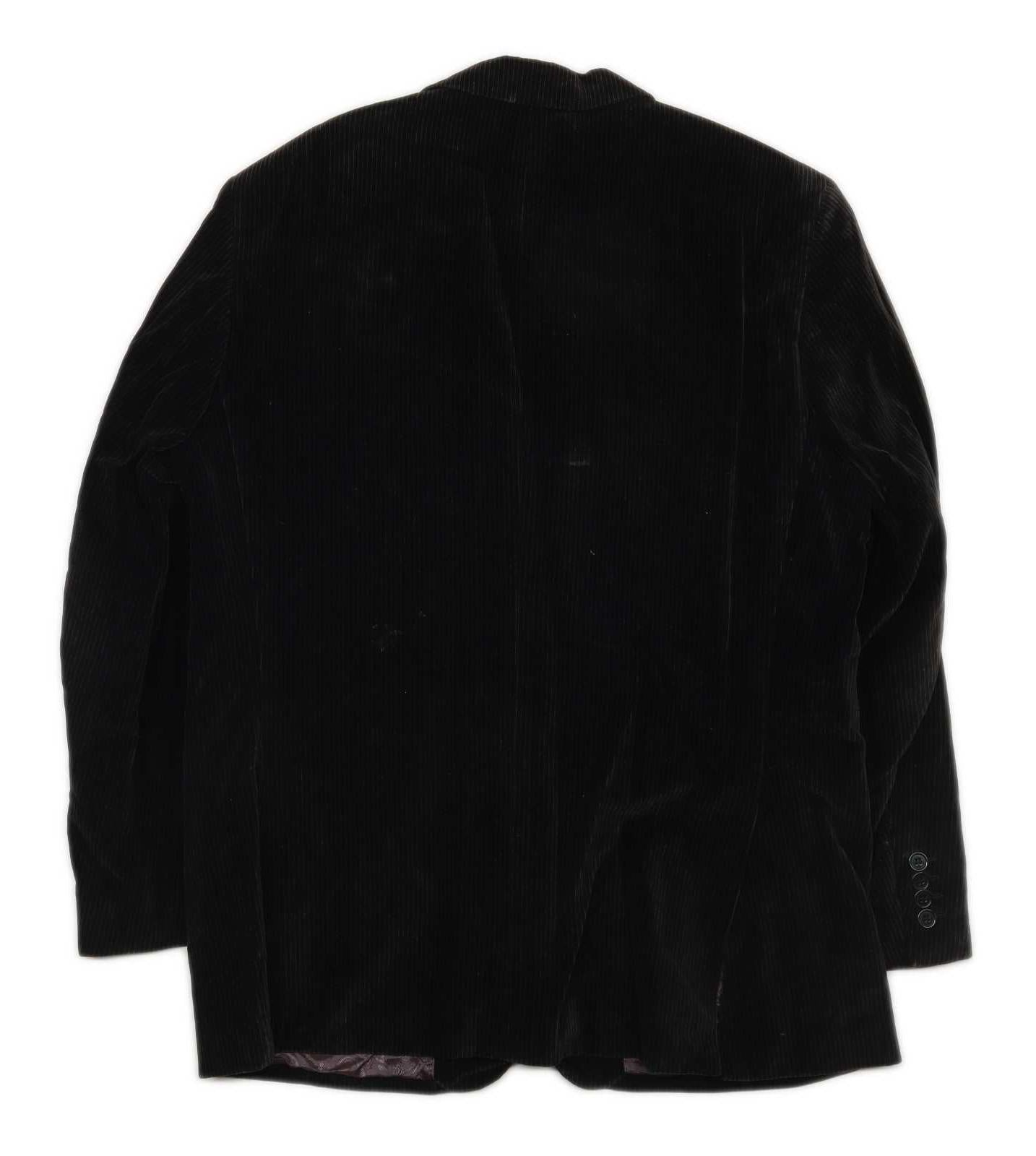 HIJKLM UVWXYZ Mens Cotton Striped Black Suit Jacket 40 Chest (Regular)