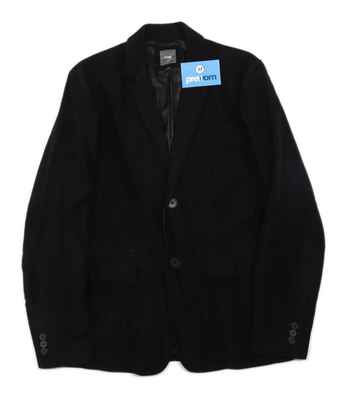 Gap Mens Cotton Black Suit Jacket 34 Chest (Long)