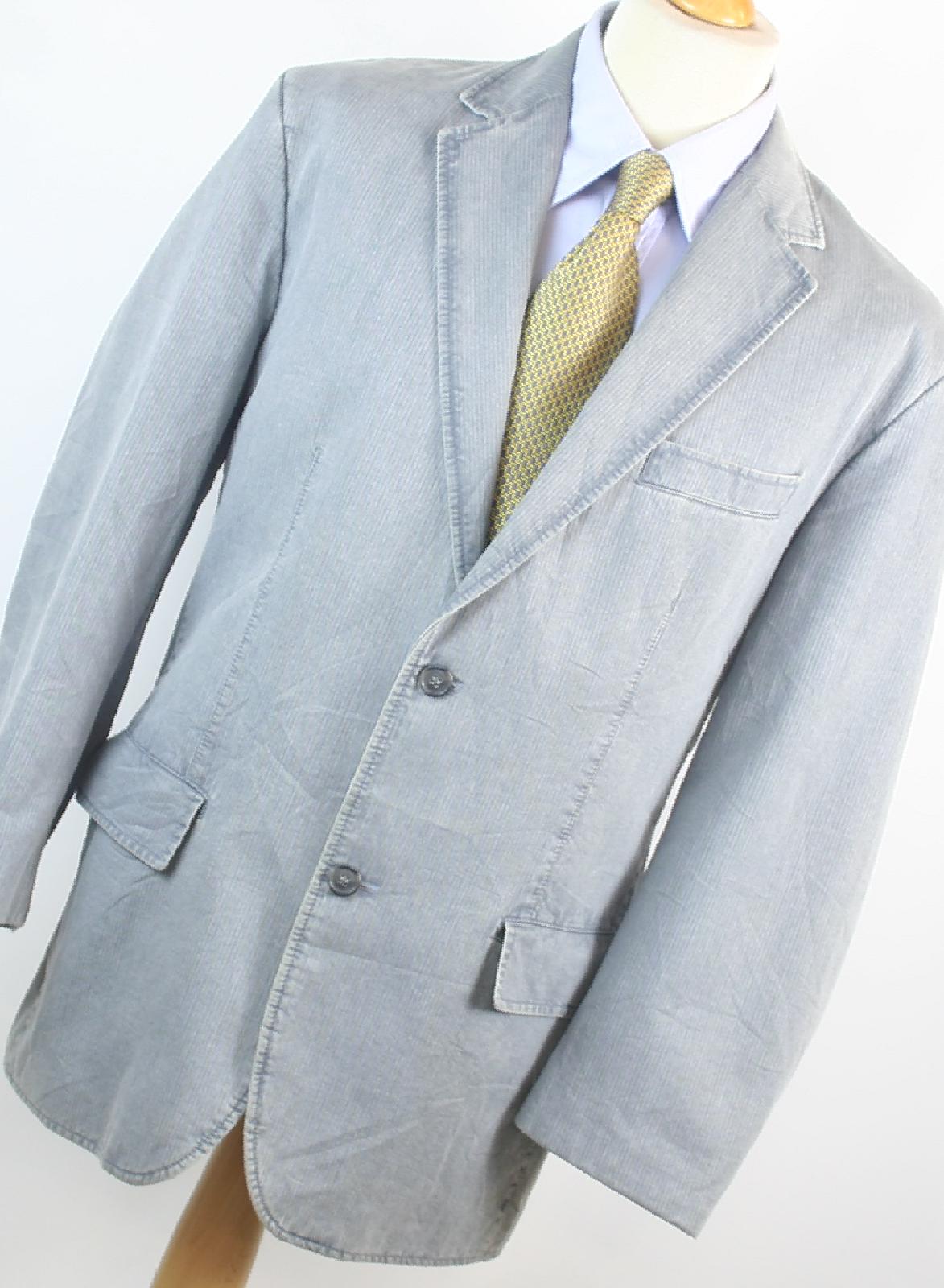 Frank Eden Mens Grey Striped Suit Jacket 36 Chest (Regular)