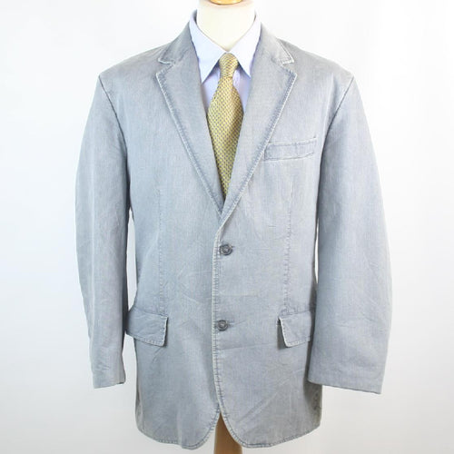 Frank Eden Mens Grey Striped Suit Jacket 36 Chest (Regular)